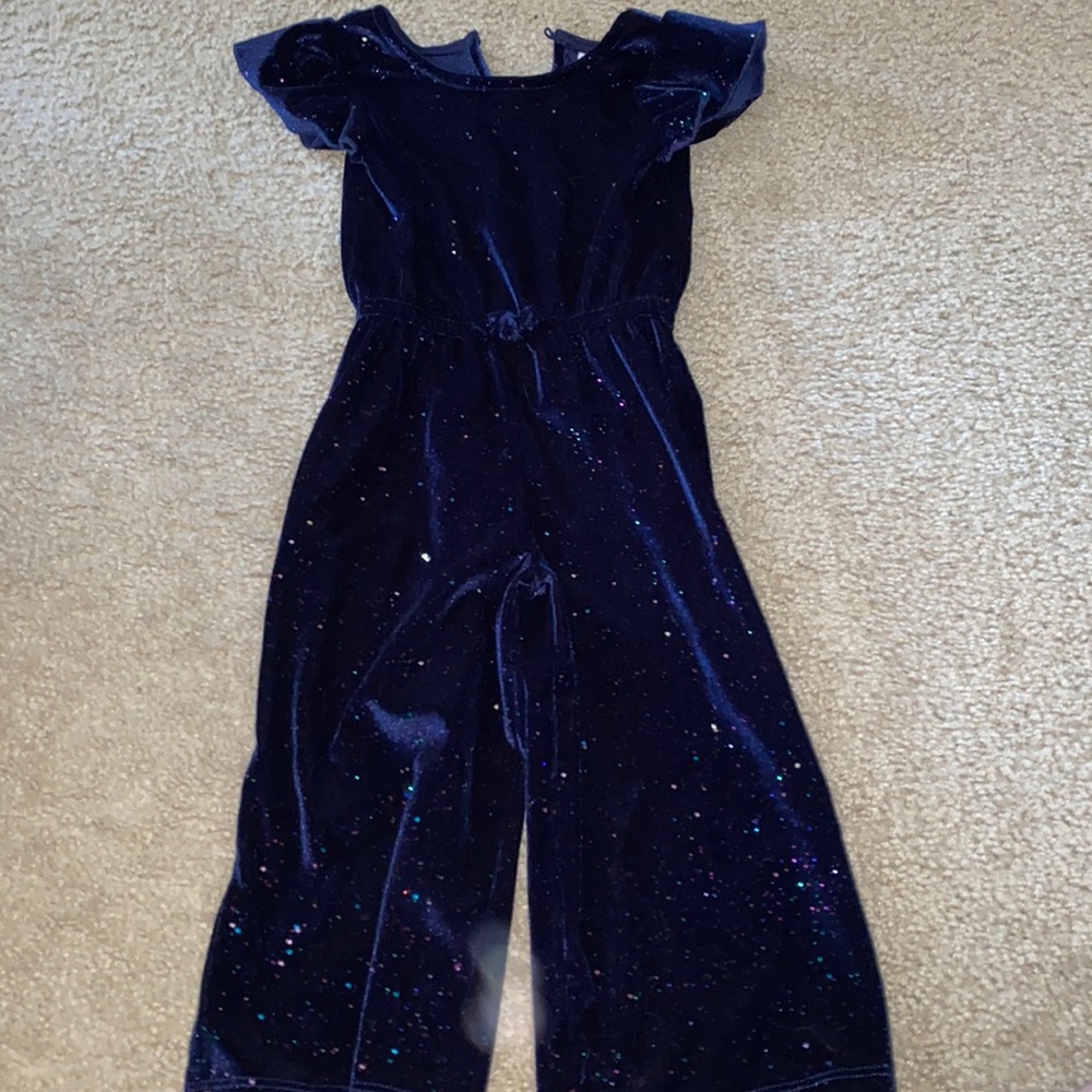 Wonder Nation Navy Blue Sparkly Jumpsuit 2T